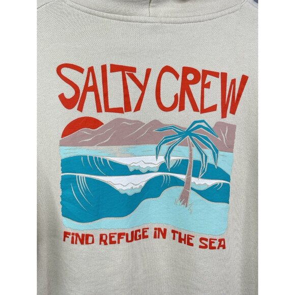 Salty Crew SweatShirt Hoodie Women's S Graphic Pullover Find Refuge In The Sea - Picture 2 of 15
